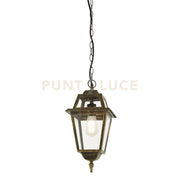 Lanterna pendente New Orleans, oro nero e vetro, IP44