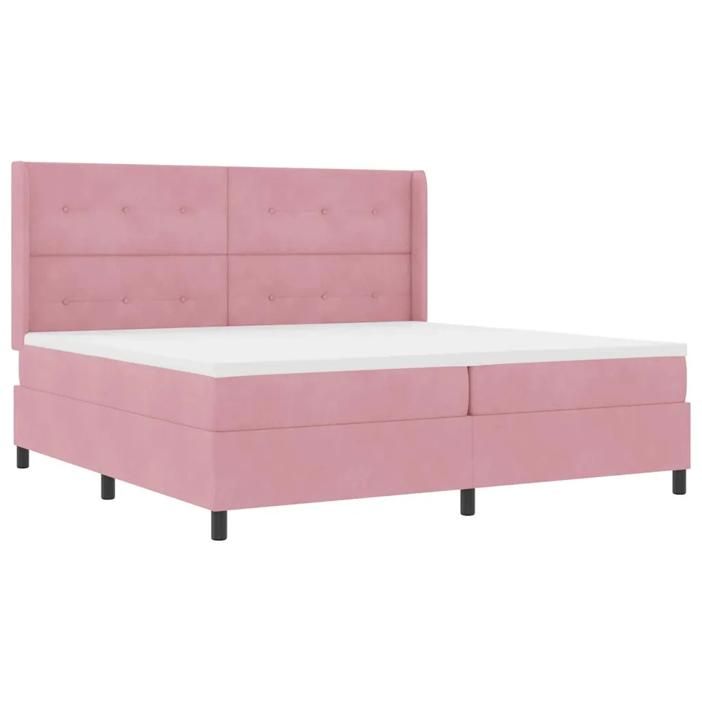 Letto a molle con strisce LED Rosa 200 x 200 cm Velluto 3343891