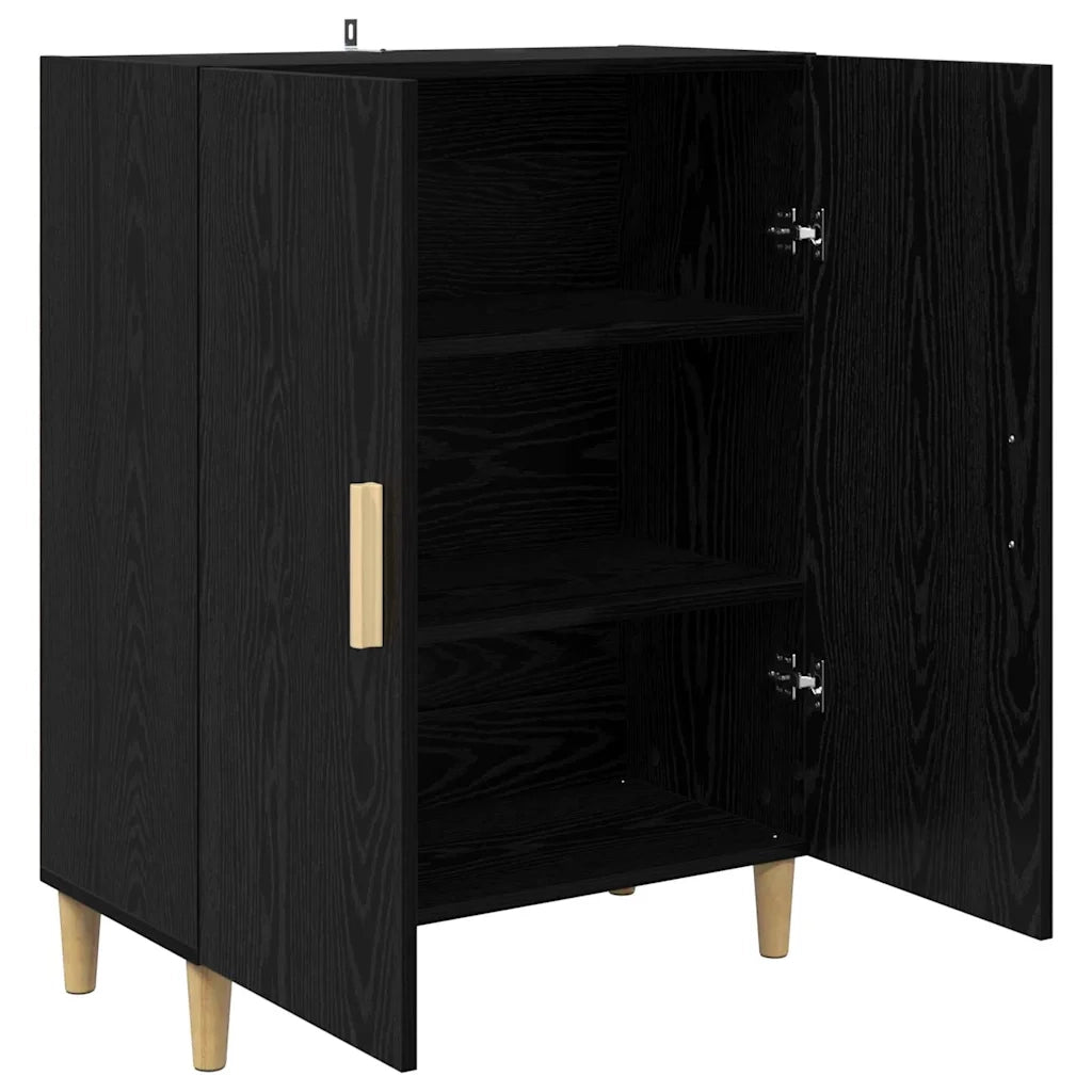Credenza-Buffet-Armadio da cucina Rovere Nero 70 x 34 x 90 cm Legno multistrato