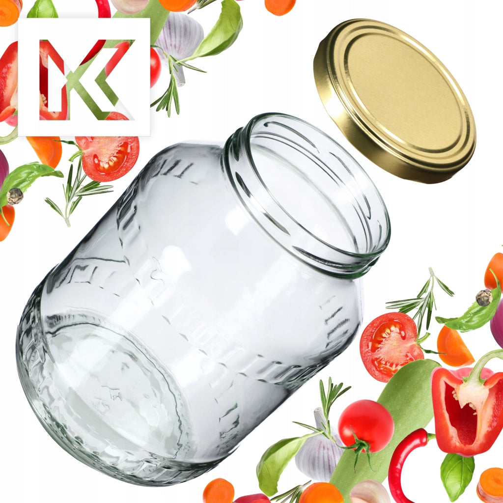 KADAX 2x Barattoli da 2,5 L per miele e conserve, coperchi in vetro Fi100