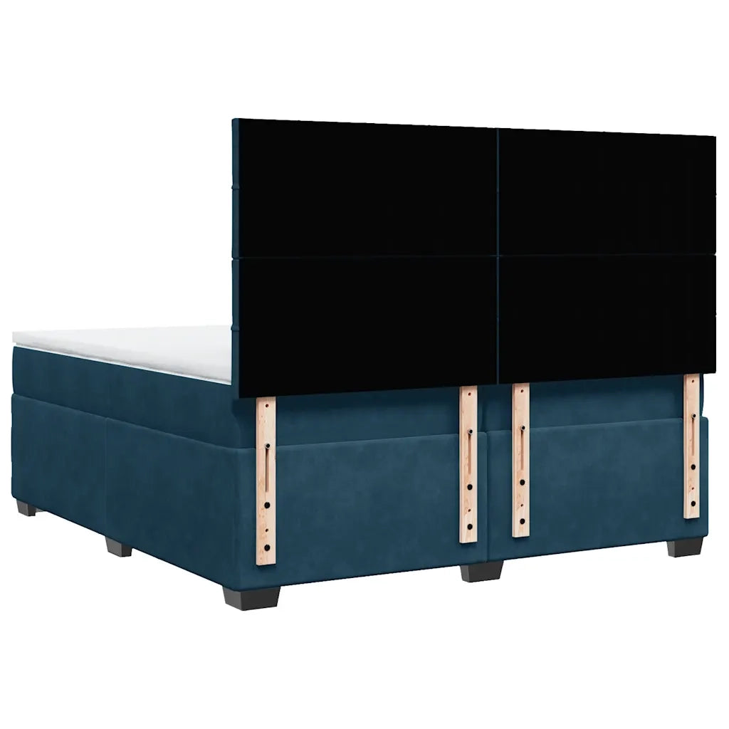 Giroletto a Molle con Materasso Blu 200x200 cm in Velluto