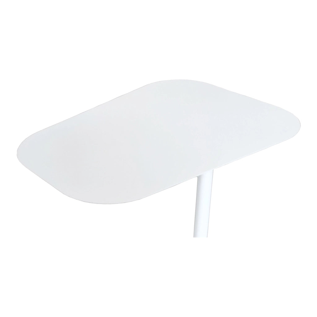 Tavolino Laterale da Divano Nastätten Metallo Piano Trapezoidale - Bianco [en.casa]