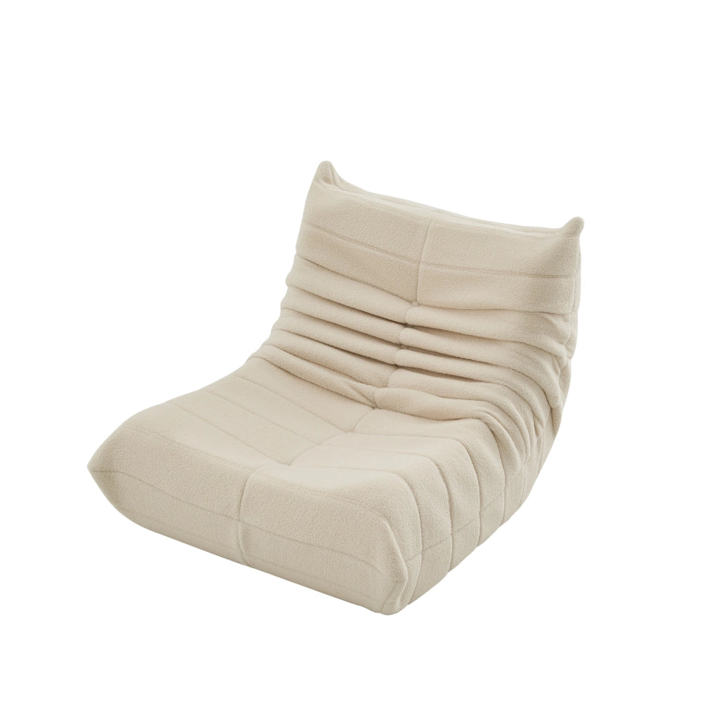 POLTRONA Relax 110 x 85 x 79 cm in Poliestere e Schiuma Beige