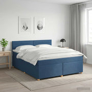 Letto box spring con materasso Blu 140 x 190 cm Tessuto 3450950