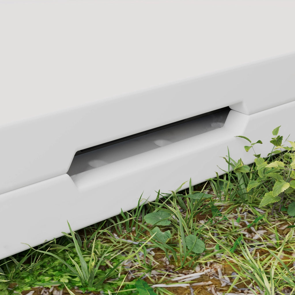 Tavolo da giardino pieghevole ¨C zephmum ¨C HDPE e metallo, bianco, 86x86x74 cm