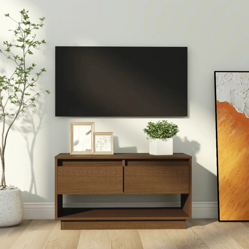 Mobile TV | Armadietto TV | Mobile Porta TV ambra 74x34x40 cm in Legno Massello di Pino