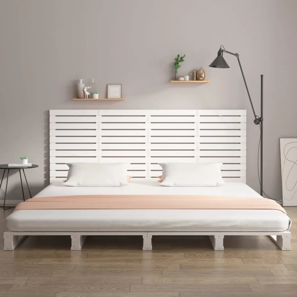 Testiera da Parete Bianca 206x3x91,5 cm Legno Massello di Pinocod mxl 82006
