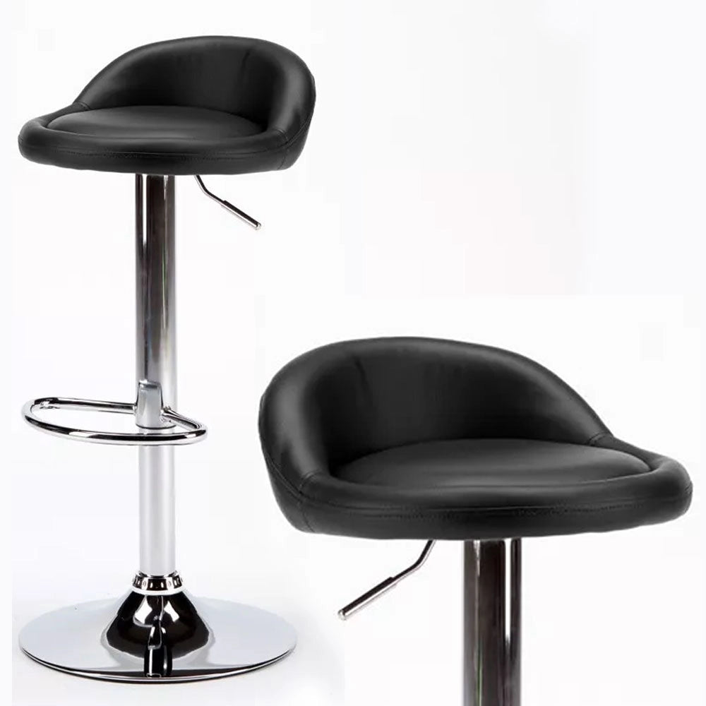 Set 2 Sgabelli Cucina Seduta Pelle Girevole Casa Bar Nero Modello Parigi