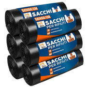 Akitaink 120 Sacchi Spazzatura 50x60 Neri con Legacci