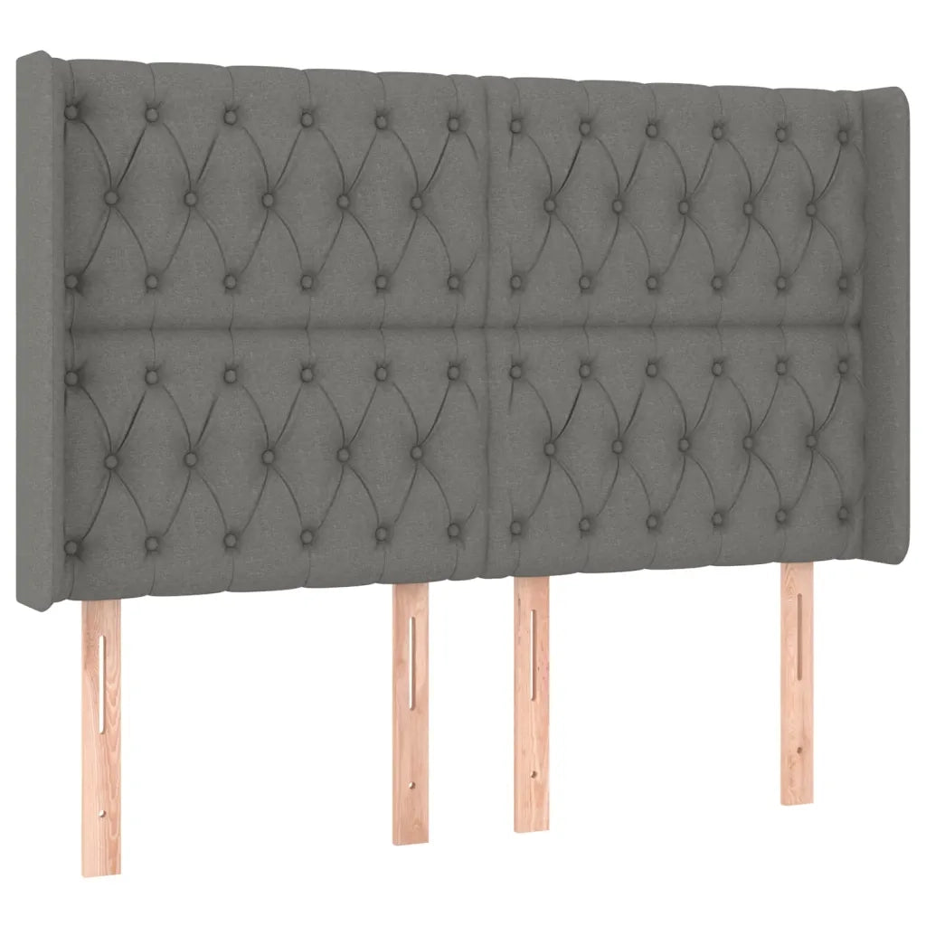 Letto a Molle Materasso e LED Grigio Scuro 160x200cm in Tessuto 3139126