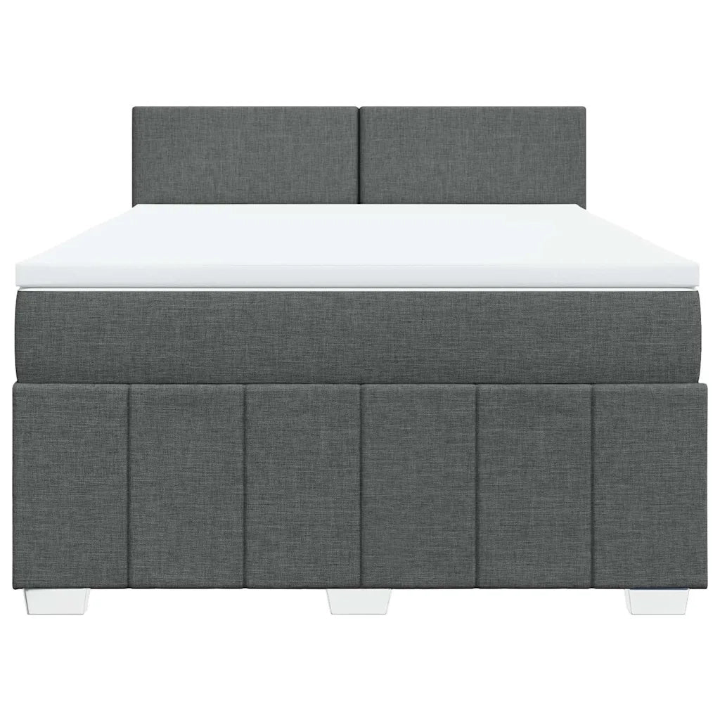 Giroletto a Molle con Materasso Grigio Scuro 140x190 cm Tessuto 3287057