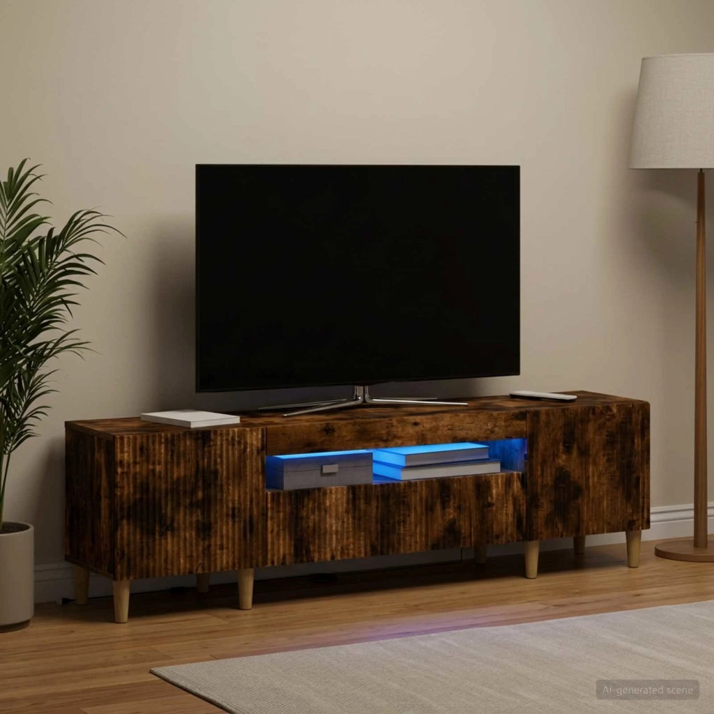 Mobile TV LED Rovere Fumo Legno ingegnerizzato 896690