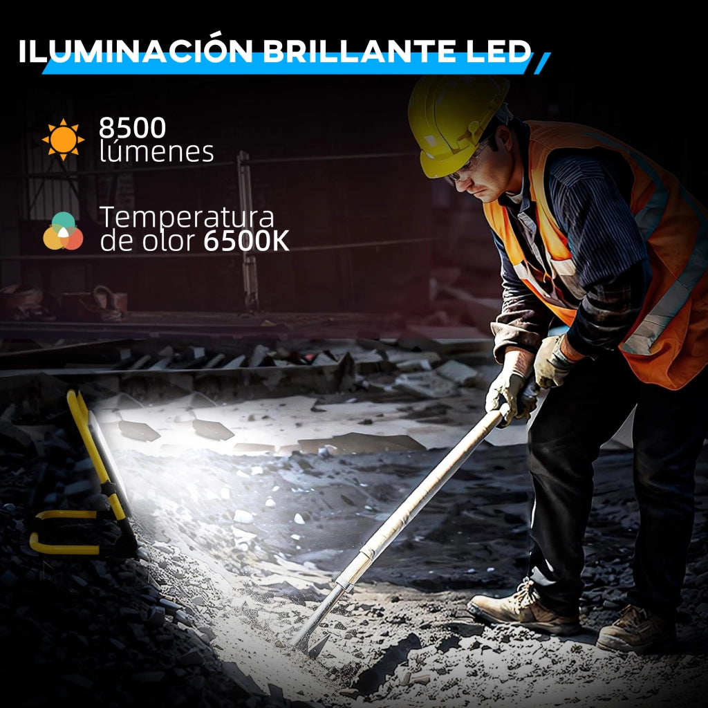 Faro LED 8500 Lumen IP65 6500K ¨C zephmum ¨C 35x20x32 cm Giallo
