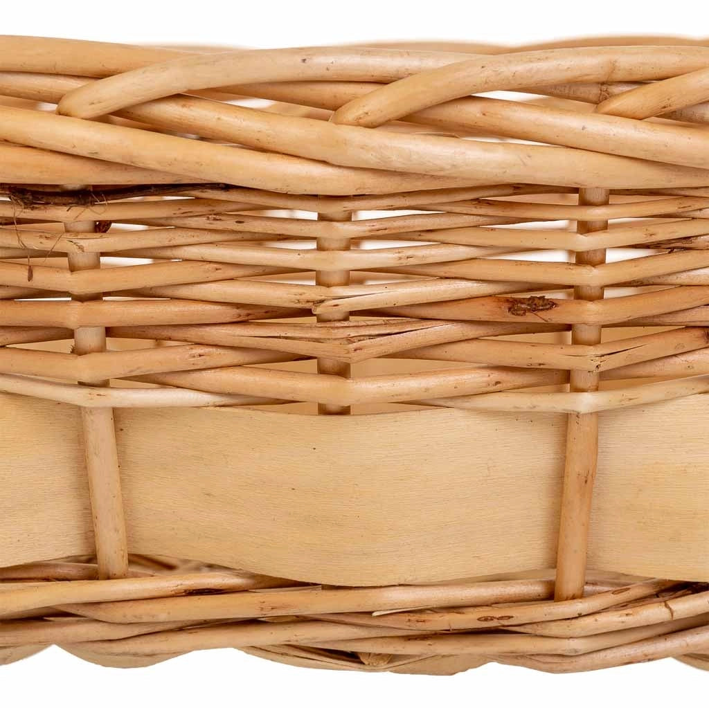 Set di 3 cestini in vimini con manici marroni