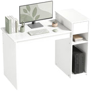 Scrivania per computer con cassetto e ripiano ¨C Xylo ¨C legno bianco 108x50x82 cm
