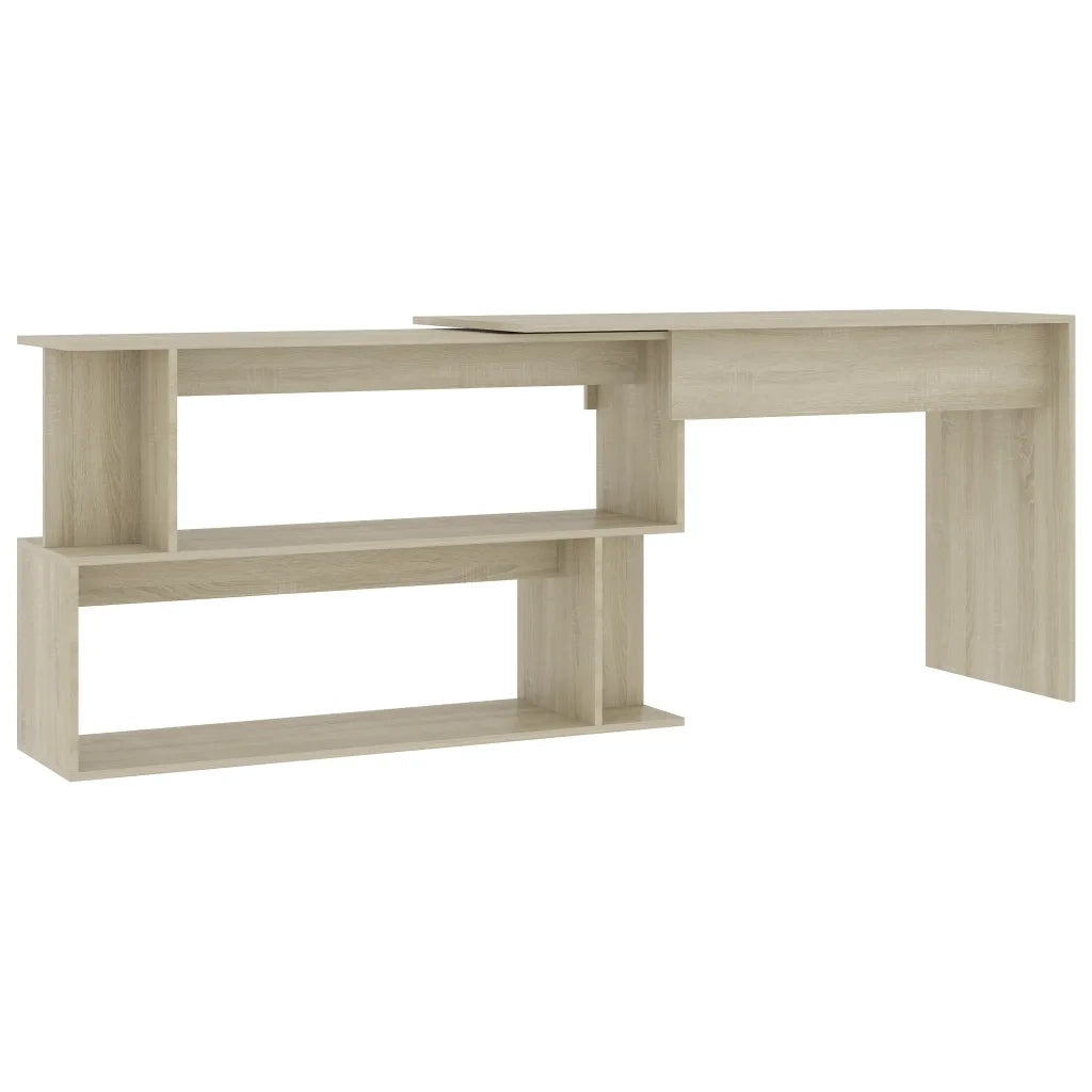 Scrivania | Tavolo da Ufficio Angolo Rovere Sonoma 200x50x76 cm Legno Multistrato