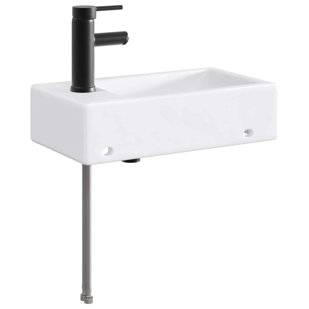 Lavabo da bagno Nero Opaco 45,5 x 25,5 x 13 cm Metallo CFW3829380