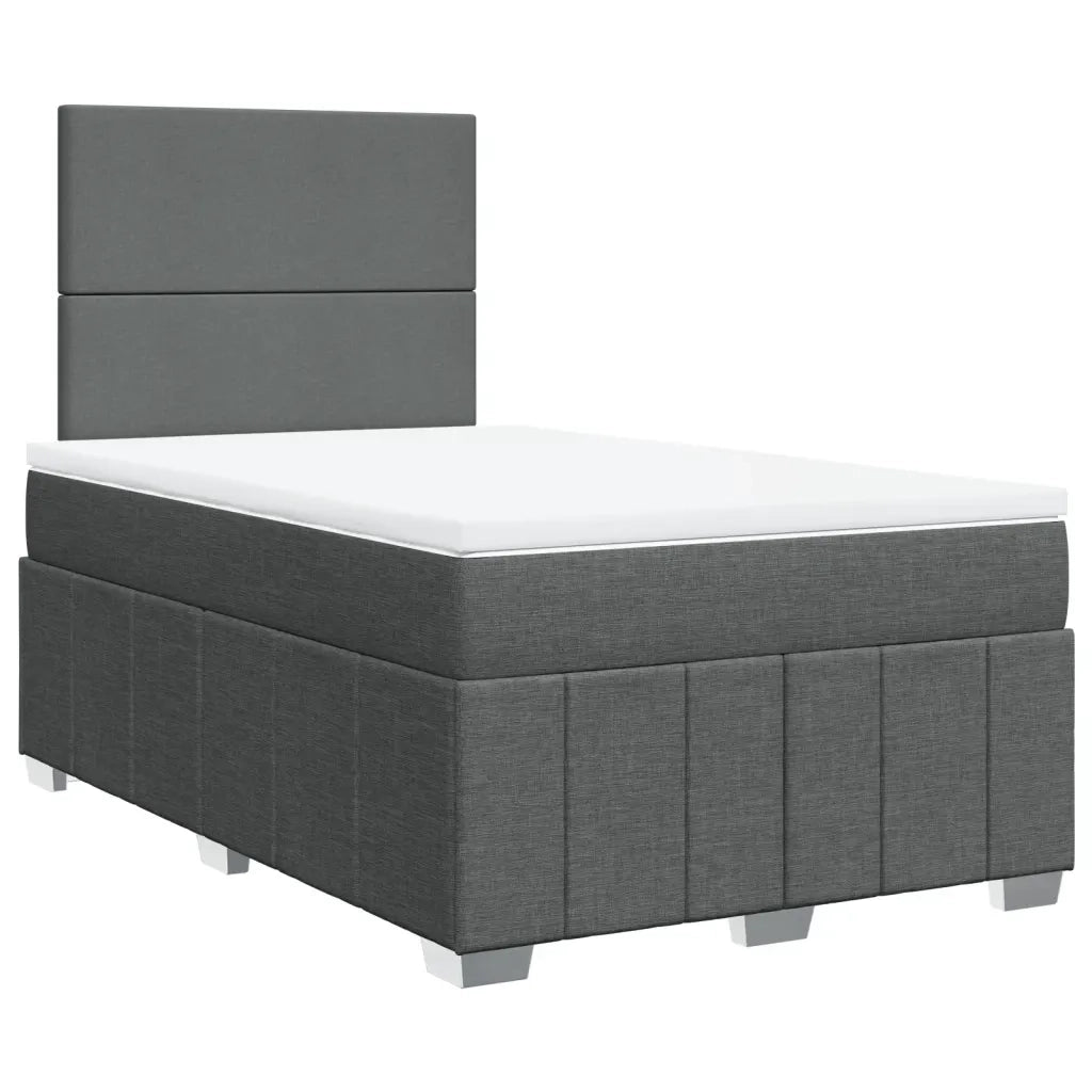 Giroletto a Molle con Materasso Grigio Scuro 120x200 cm Tessuto