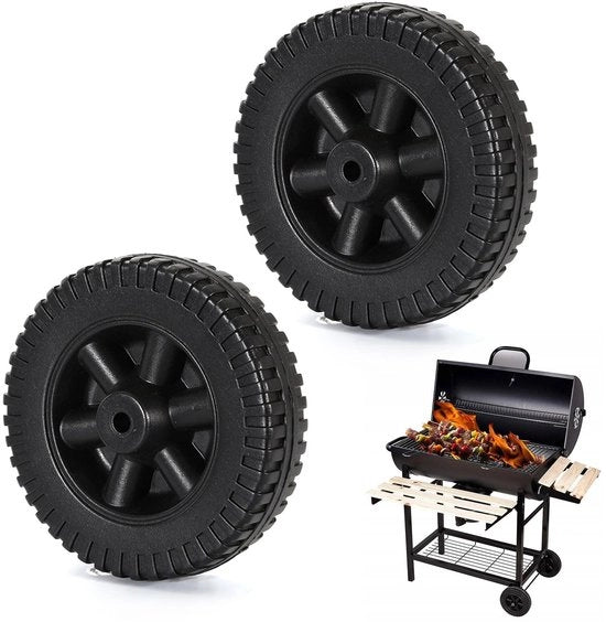 Ruote per griglia 15,24 cm - Kunststof - Pezzi di ricambio - Robuste e resistenti - Resistente al calore - Compatta e leggera - Ruote per barbecue