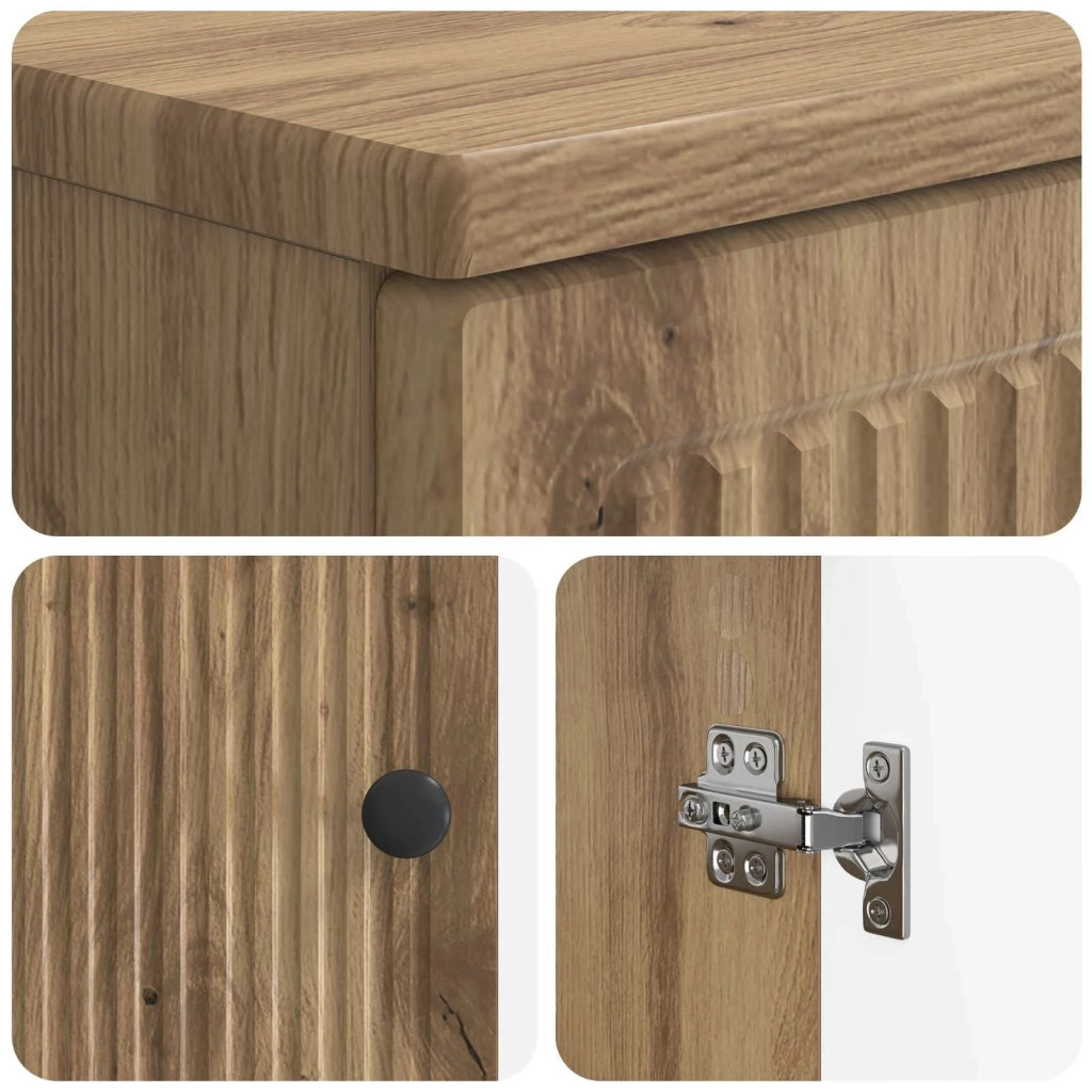 Set di armadietti da bagno in 3 pezzi EDE Rovere Artigianale 3417422