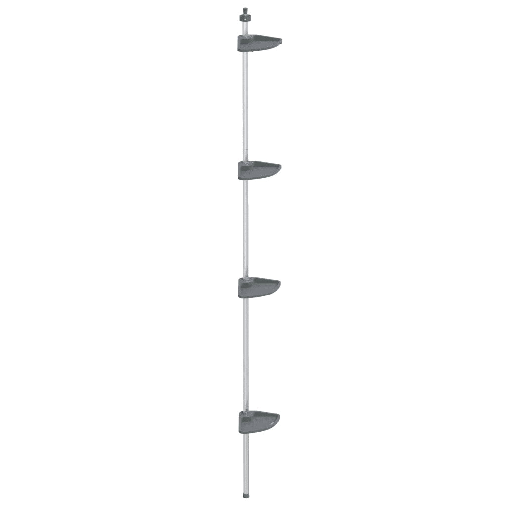 Supporto Doccia Telescopico con 4 Ripiani in Alluminio Argento CFW4014163