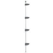 Supporto Doccia Telescopico con 4 Ripiani in Alluminio Argento CFW4014163