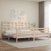 Giroletto con Testiera-Struttura Letto con testiera 200x200 cm in Legno Massello 573066