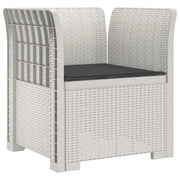 Poltrona a 1 Posto con Cuscino Aspetto Rattan PP Bianco 8011861