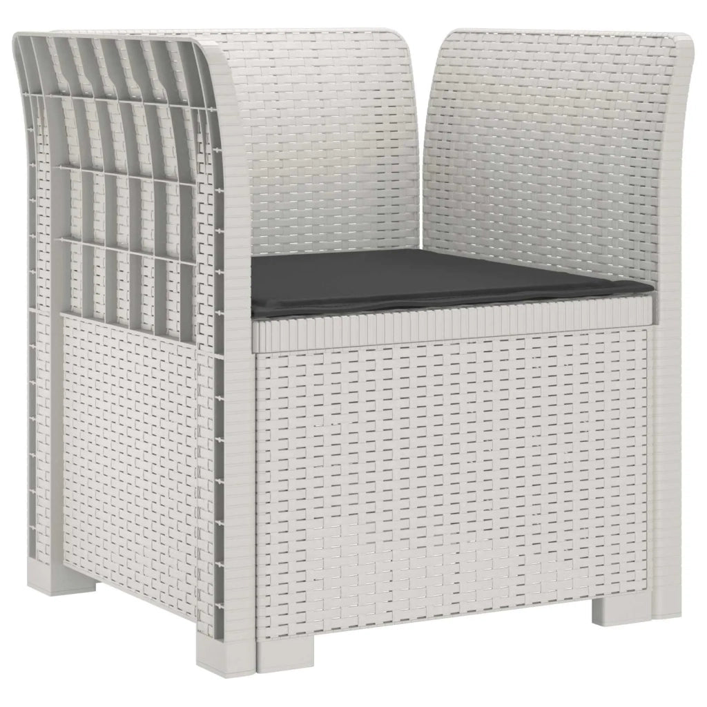 Poltrona a 1 Posto con Cuscino Aspetto Rattan PP Bianco 8011861