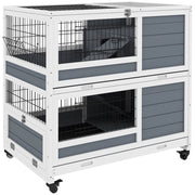 Cassettiera in legno con ruote 2 livelli 2 cassetti scorrevoli ¨C zephmum ¨C 90x53x97 cm