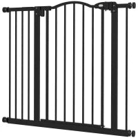 Cancellino per Cani Regolabile da 74-94 cm con Estensione, Montaggio a Pressione, Nero