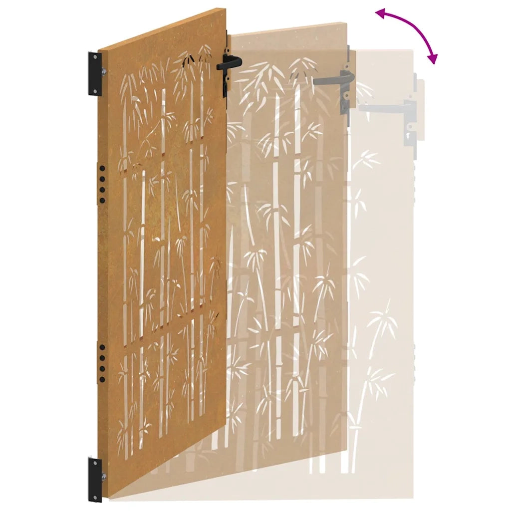 Cancello da Giardino 105x130 cm in Acciaio Corten Design BambÃ¹