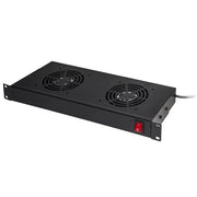 Armadio rack kit 2 ventole nero 2 agganci 483x170x44mm - LKFAN2R