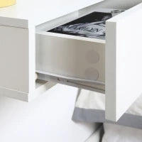 Set 2 Comodini Sospesi in Legno, Design Moderno, 40x30x15cm - Bianco