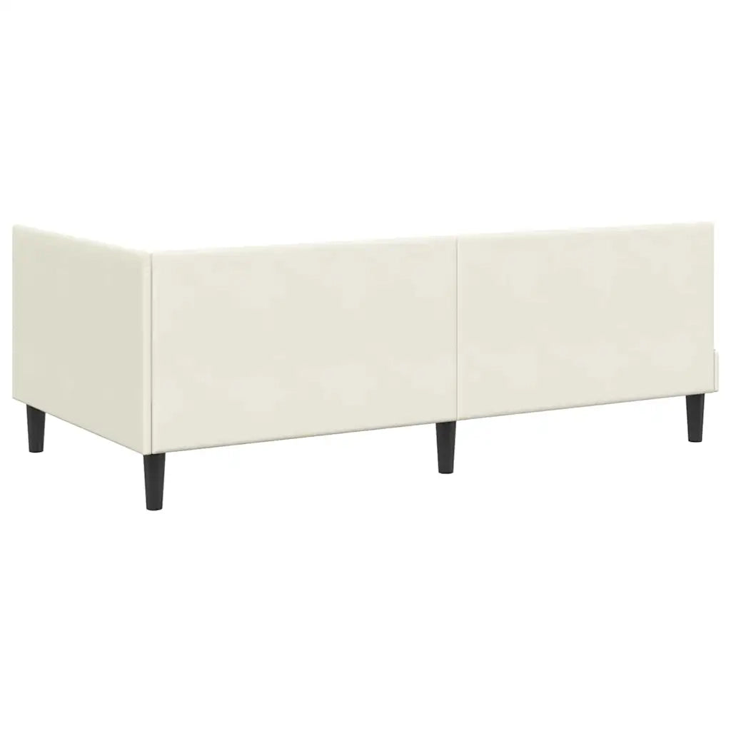Cornice del letto ad angolo Crema 100 cm x 200 cm Velluto 42016365