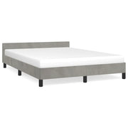 Letto matrimoniale | Letto per adulti | Giroletto senza Materasso Grigio Chiaro 140x190 cm Velluto