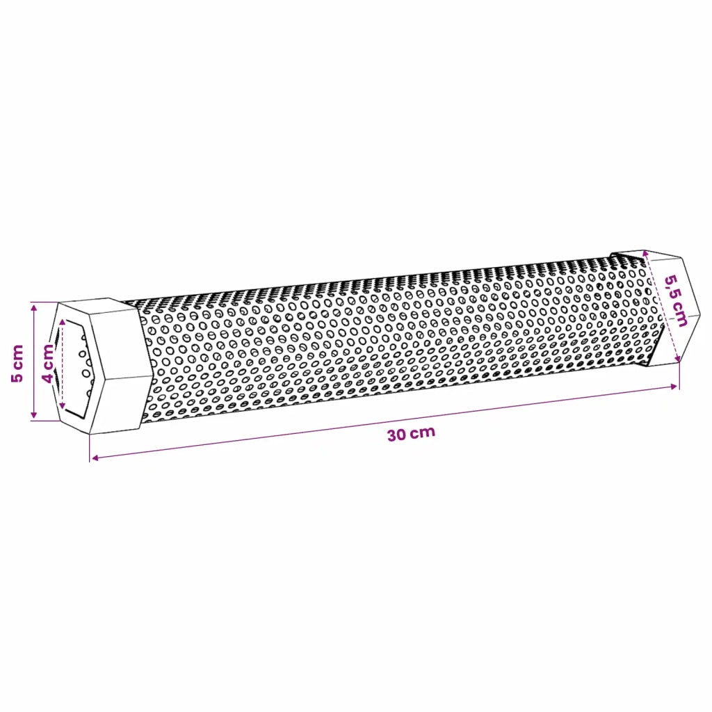 Tubo affumicatore 2 pcs 5 x 5 x 30 cm Acciaio Inox 304 Argento 42042729