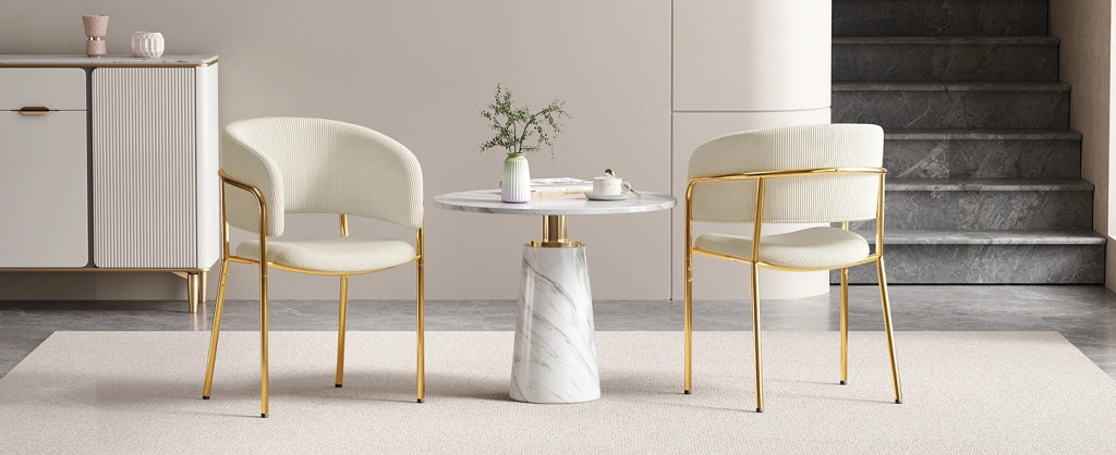 Sedia da pranzo in corda beige con gambe in ferro inclinate e piedini regolabili