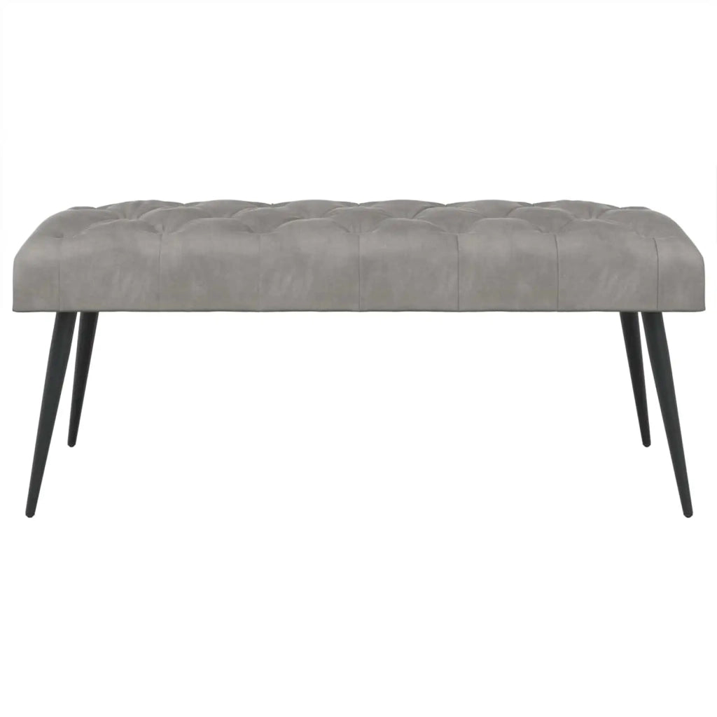 Panchina con bottoni imbottiti Grigio Chiaro 110 x 40 x 46 cm 42038571