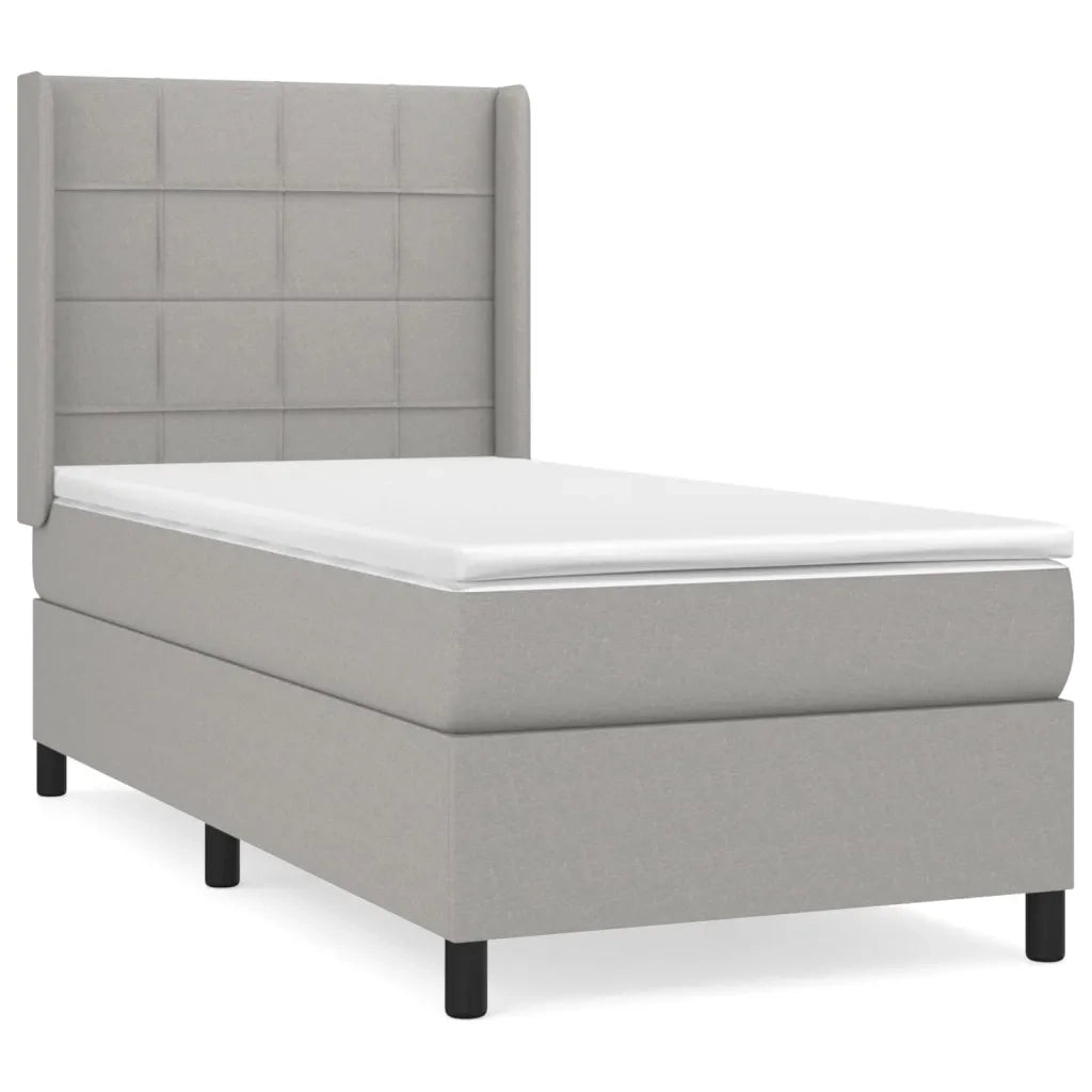 Giroletto a Molle con Materasso Grigio Chiaro100x200 cm Tessutocod mxl 74595