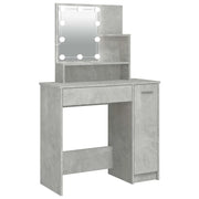 Toeletta | Tavolo da Trucco con LED Grigio Cemento 86,5x35x136 cm