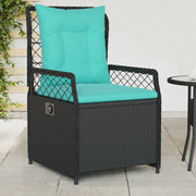 Sedie da giardino reclinabili 2 pz in Polyrattan Nero 368669
