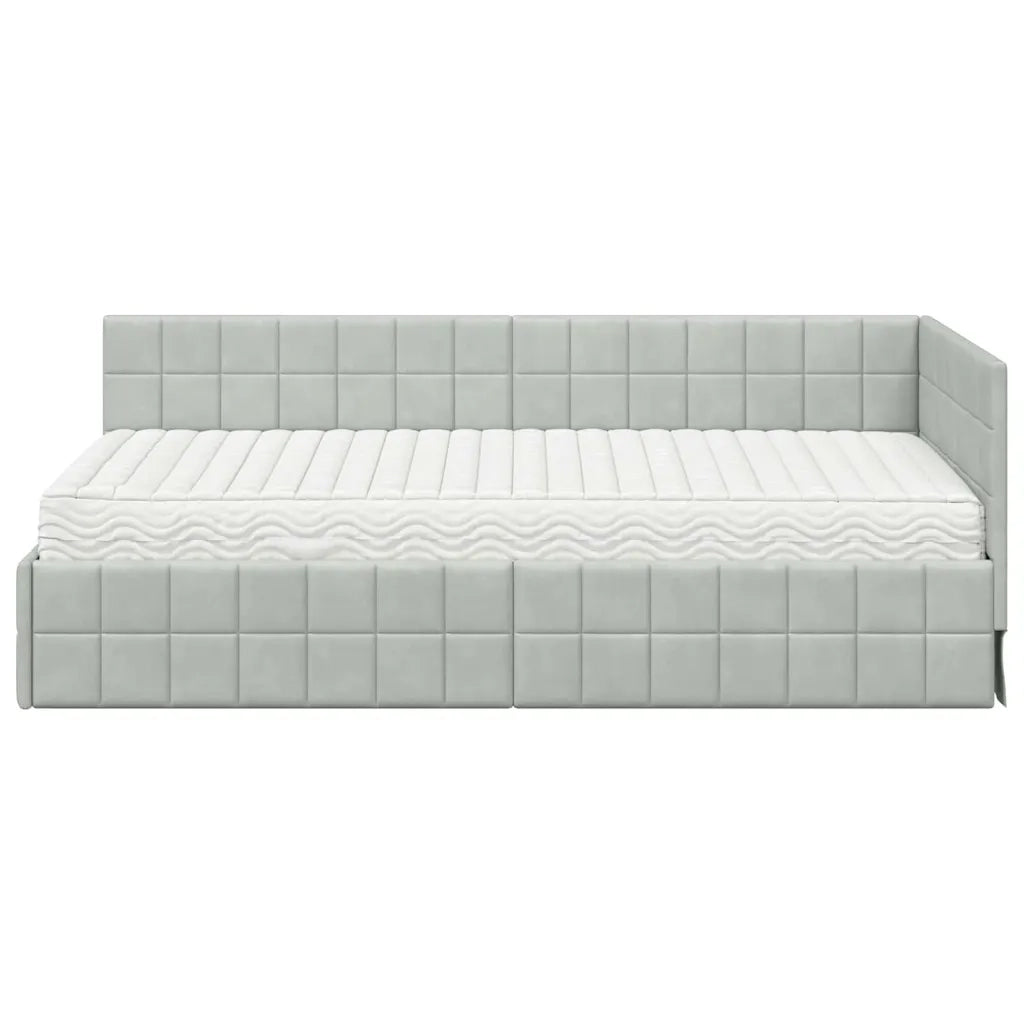 Struttura Letto Angolare con Materasso 2 pcs Grigio chiaro 3393938