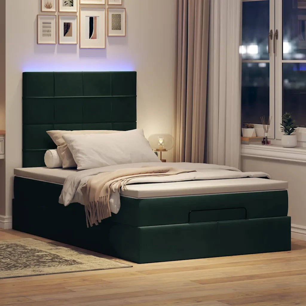Struttura Letto Pouf con Materassi 120x190 cm Velluto
