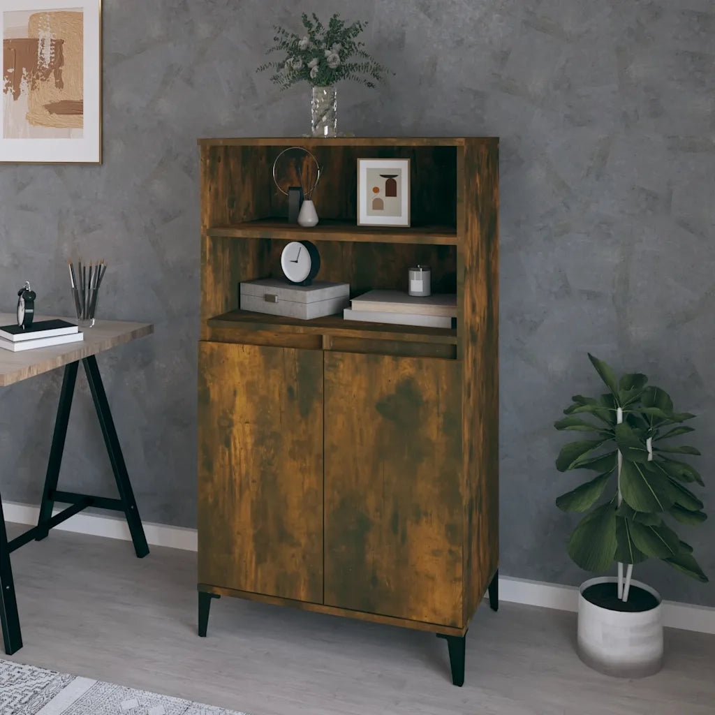 Credenza | Madia | Buffet da pranzo | Armadio da pranzo Rovere Fumo 60x36x110 cm in Legno Multistrato
