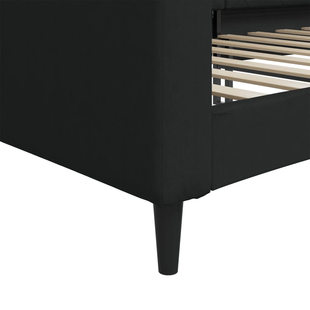 Letto da Giorno Nero 90x200 cm in Tessuto 354163