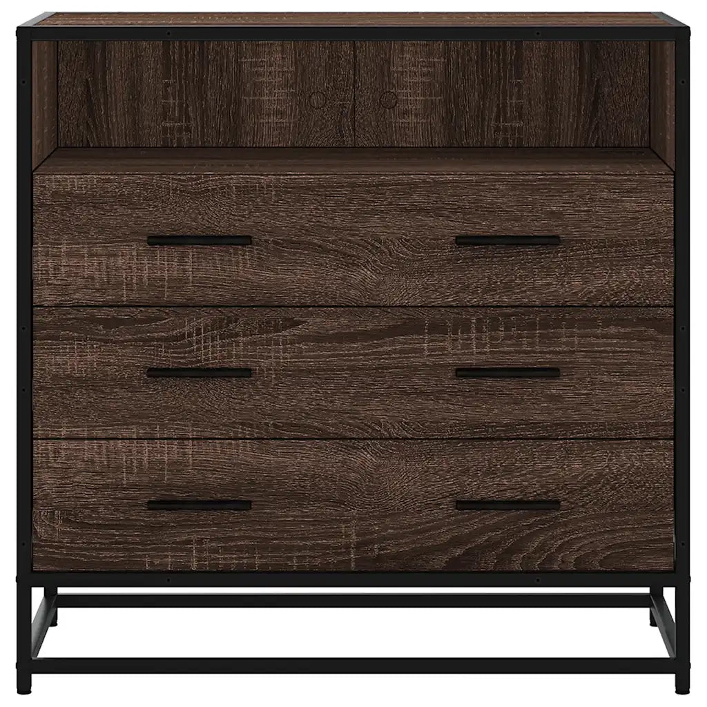 Cassettiera Rovere Marrone 70x41x70 cm in Legno Multistrato 849088