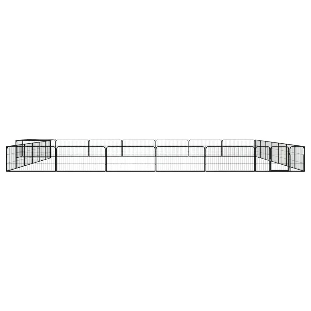 Recinto per cani 28 pannelli 100 x 50 cm acciaio verniciato a polvere nero 02_0043625