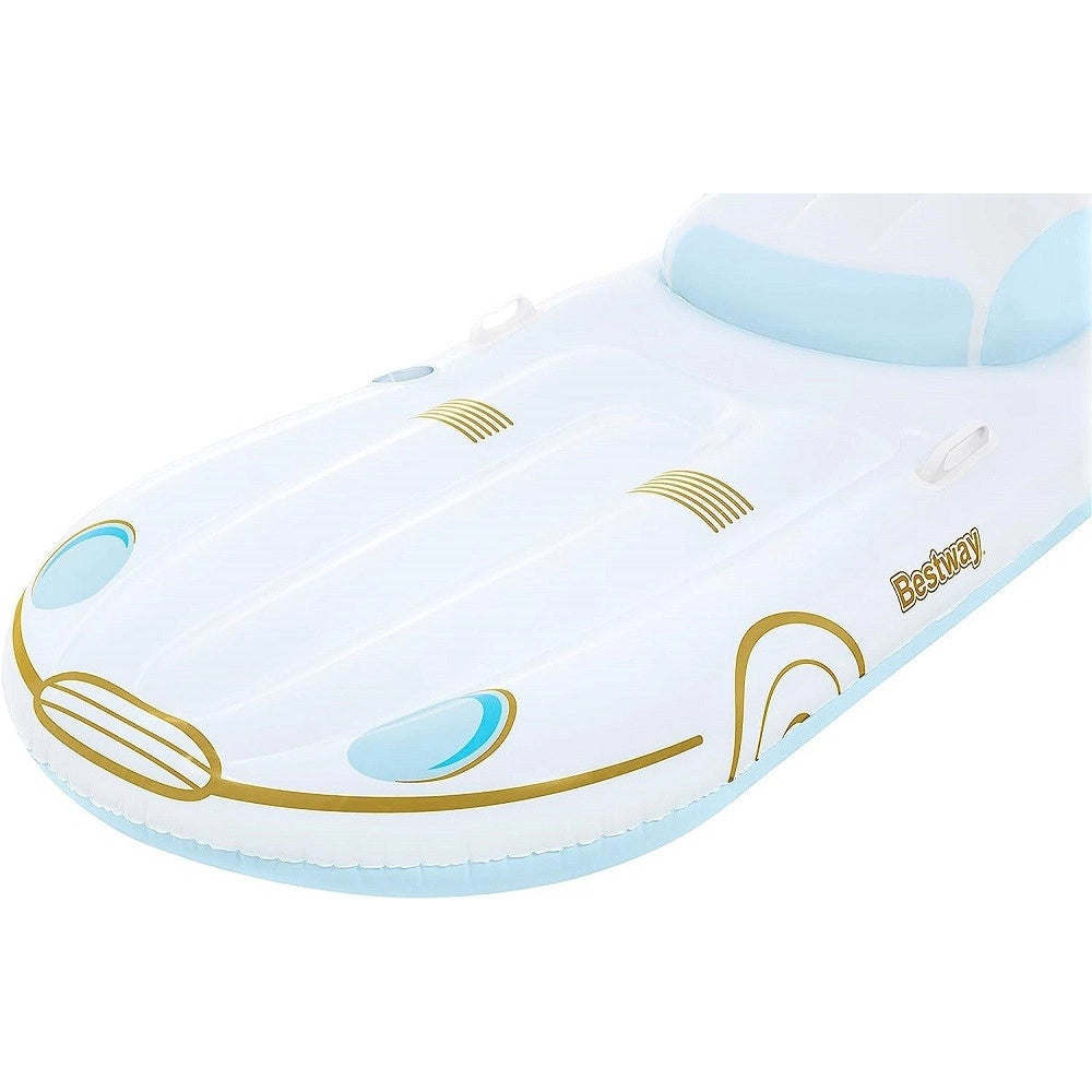 Trade Shop - Materassino Gonfiabile Galleggiante Piscina 228x108cm Portabibite Maniglie 43651 -