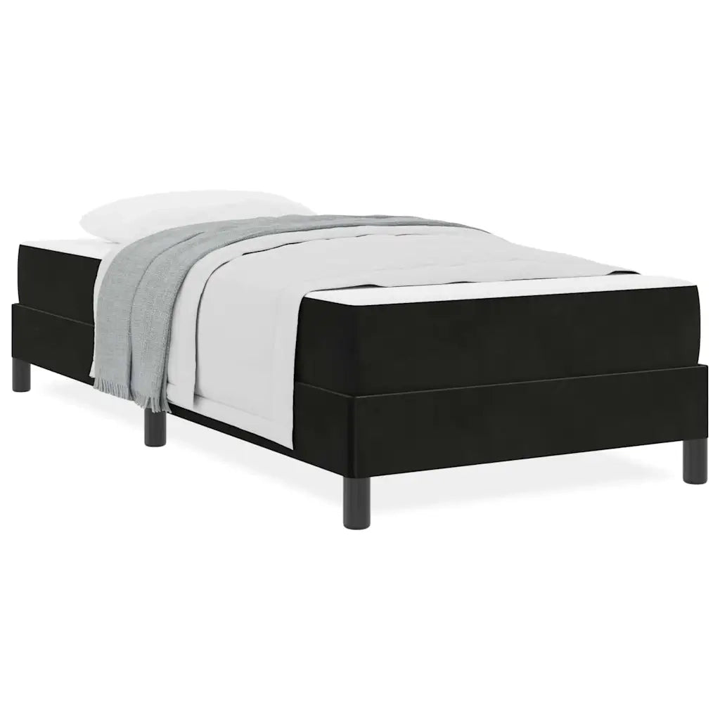 vidaXL Letto box spring con materasso Nero 90 x 200 cm Velluto